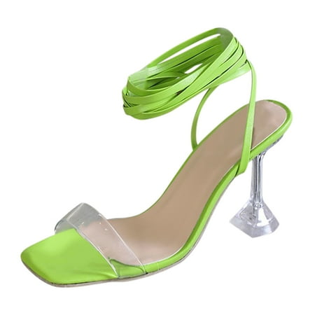 

Pimfylm High Heels Women s Tracy Platform High Heels Closed Toe Pumps Strappy Cross Ankle Strap Shoes for Casual Work Wedding Green 9