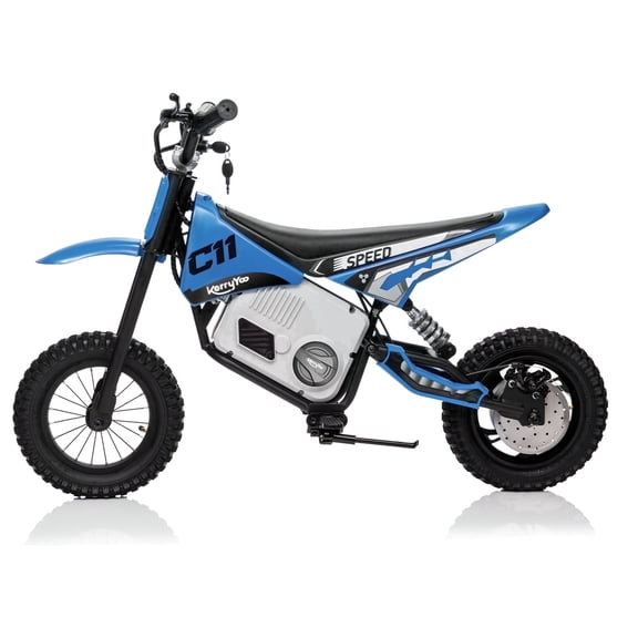 Electric Dirt Bike for Kids 6 , 24V Motorcycle, Electric Motorbike, 5-10 mph, High/Low Speeds-Blue