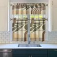 thumbnail image 3 of Modern Abstract Geometric Lines Boho Kitchen Curtain Valance 3 Piece Set Farmhouse Kitchen Curtains and Valance Set Short Curtain Sink Window Decor 36 Inch Small Window Treatment Tier 275x36 Length, 3 of 6