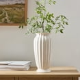 thumbnail image 2 of My Texas House 12" White Fluted Ceramic Vase, 2 of 5
