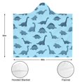 thumbnail image 3 of Wearable Blanket,LightBlue Cartoon Dinosaurs Pattern Hooded Wearable Flannel Blanket for Adults & Teens,Winter Poncho Shawl Wrap Cape Cozy Anti-Pill,50"x60", 3 of 5