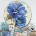thumbnail image 3 of Designart 'fleur d'Anémone Peinte à la Main Bleue' Art Mural Rond en Métal Style Ferme, 3 of 3