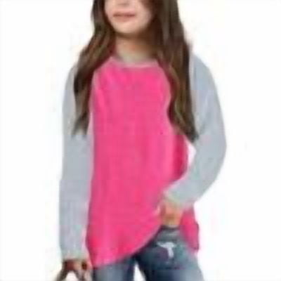 ShomPort Kids Girls Long Sleeve T-Shirts Color Block Round Neck Tunic Tops Casual Pullover