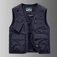 thumbnail image 2 of RYDCOT Men's Casual Lightweight Outdoor Fishing Work Sai Travel Photo Cargo Vest Sleeveless Jacket Multi Pockets Navy, 2 of 7
