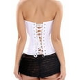 thumbnail image 2 of SHCKE Women's Overbust Corset Bustier Top Satin Lace Up Boned Waist Cincher Plus Size Shapewear, 2 of 5