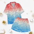 thumbnail image 3 of Kids' 4th Of July Printed Satin Pajama Set Short Sleeve, 3 of 4