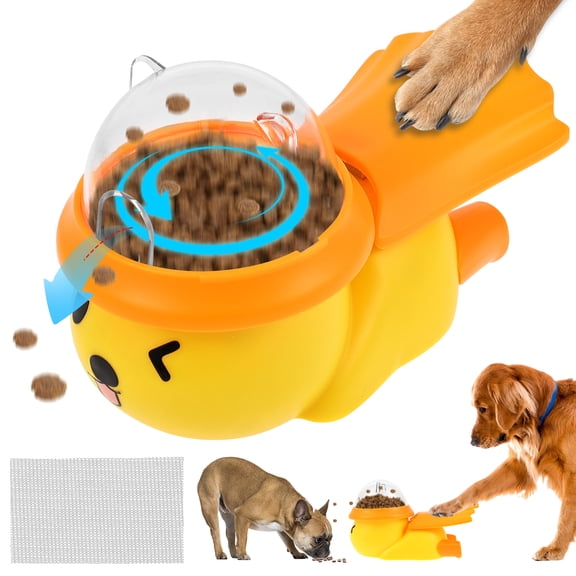 2-in-1 Interactive Dog Puzzle Toy,Interactive Dog Treat Dispenser Toy & Slow Feeder Dog Bowls - Duck-Shaped Puzzle Toy , Adjustable Food Outlet for Small to Medium Cats and Dogs