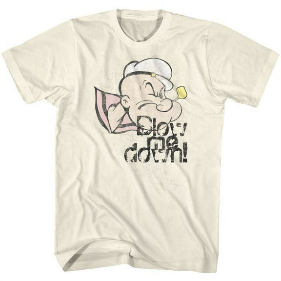 Popeye Blow Me Down Natural Adult T-Shirt