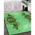 thumbnail image 3 of Ahgly Company Machine Washable Indoor Round Transitional Dark Lime Green Area Rugs, 5' Round, 3 of 7