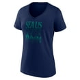 thumbnail image 2 of Women's  Navy Seattle Mariners Sea Us Rise V-Neck T-Shirt, 2 of 3
