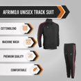 thumbnail image 2 of Afrimoji Unisex TrackSuit - Long Sleeve, stand-up collar, Full-zip, Casual Sports Jogging Activewear 2Piece Set (Black), 2 of 5