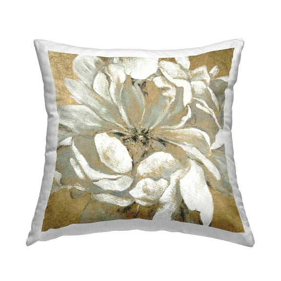 Stupell Industries Abstract White Magnolia Blossom Flower Petals Vintage Yellow,18 x 7 x 18 Decorative Pillows