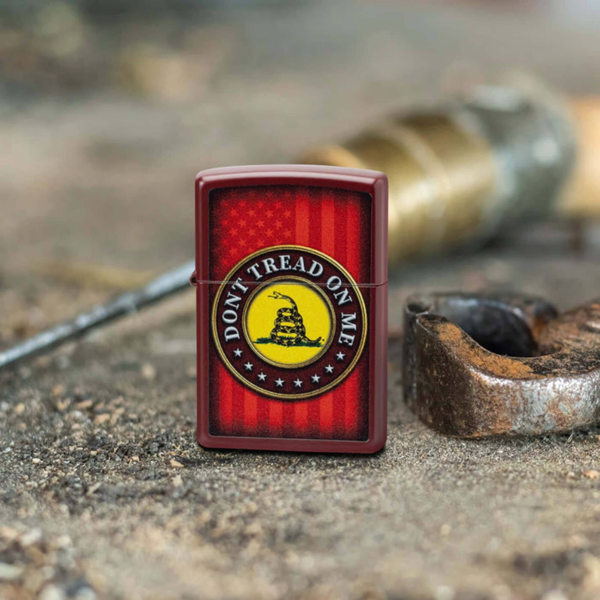 Zippo 46419 Dont Tread on Me Merlot Metal Windproof Pocket Lighter