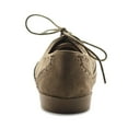 thumbnail image 4 of Ollio Women's Flat Shoes Wingtip Lace Up Faux Suede Oxford M2920, 4 of 6