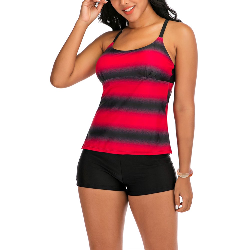 MidTen MidTen Juniors Swimsuits Tankini, Women Ladies Plus Size Tankini Swimsuit Gradient