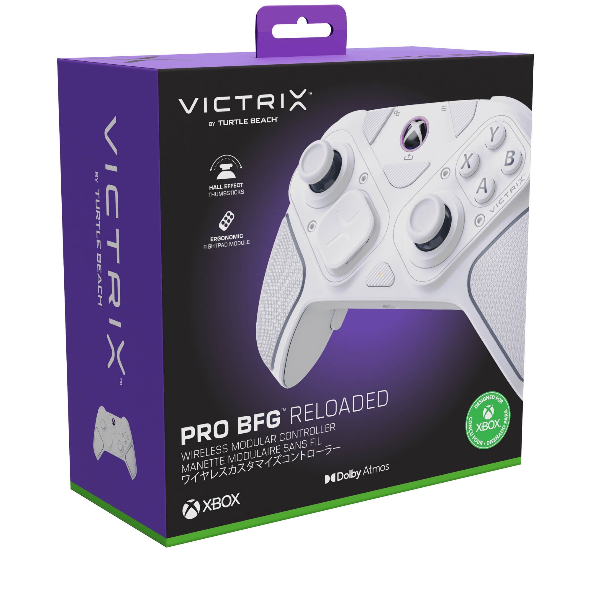Turtle Beach Victrix Pro BFG Reloaded Wireless Modular Gaming Controller for Xbox Series X|S, Xbox One, & Windows PC; Bluetooth, Fightpad Module, Hall-Effect Thumbsticks/Triggers - White