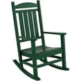 thumbnail image 4 of Costaelm Oversized Outdoor Rocking Chair, High Back Porch Rocker Chair, HDPE All Weather Resistant Outdoor Seating Furniture Wide Rocker Chair for Patio, Lawn, Garden, Dark Green, 4 of 9