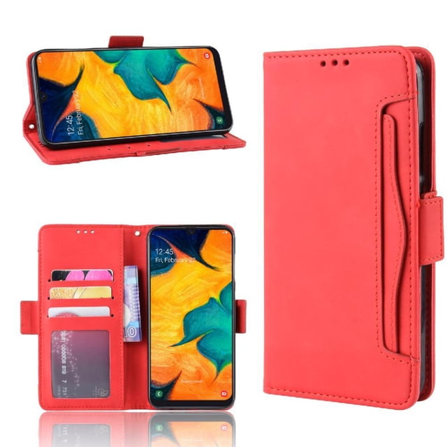 Funda Cartera Magnética para Samsung Galaxy A20/A30- Tarjetero Desmontable, Cuero PU, Soporte