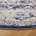 thumbnail image 3 of SAFAVIEH Odyssey Edmond Damask Polyester Area Rug, Grey/Navy, 6'7" x 6'7" Round, 3 of 8