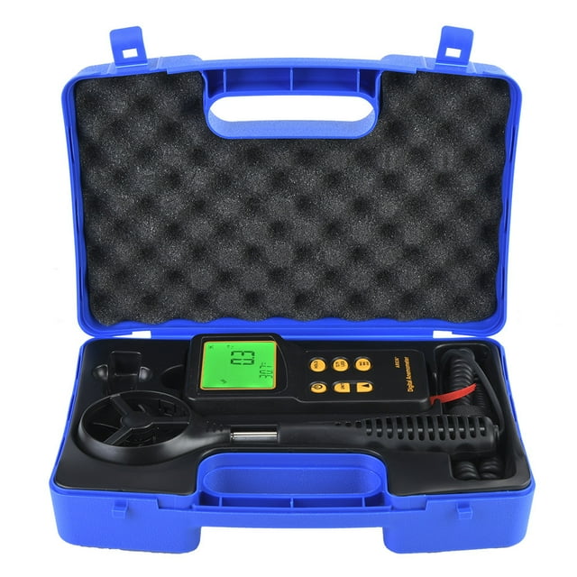Termómetro de viento, SENSOR INTELIGENTE AR836+ Anemómetro digital del medidor de viento digital Robusto y resistente
