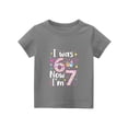 thumbnail image 5 of CCRFTGI I Was 6 Now Im 7 Shirt for Children Girls Boys 10-12 Cute Party T-Shirt Summer Tops Boys Clothes Fashion Gray 3-4 Years, 5 of 5