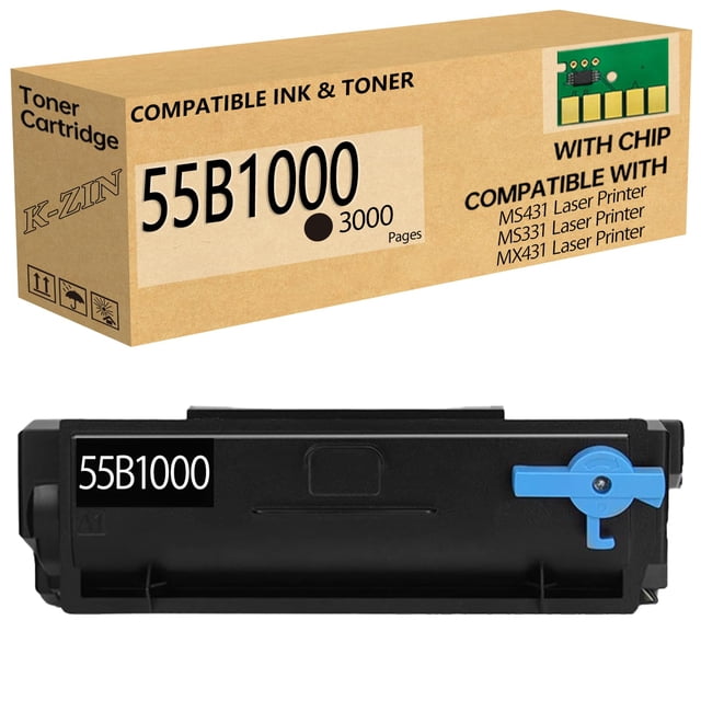 Cartucho de tóner K-ZIN 55B1000 negro compatible con Lexmark