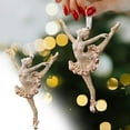 thumbnail image 2 of Clode Christmas Ornament Ballerina Dancer Champagne Gold Ornament 3D Tree Decor Christmas Tree Decoration for Chandelier Oblong Pendant Beads, 2 of 9