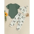 thumbnail image 4 of aturustex Toddler Boys 3pcs Casual Pants Outfits 0 3M 6M 12M 18M Infant Baby Short Sleeve Romper Crew Neck Bodysuits Letter Print Jumpsuits with Duck l Daily Summer Clothes for Holiday Party, 4 of 8