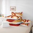 thumbnail image 6 of Homewish Abstract Circle Stripes Bedding Comforter Set 7 Pieces for Female Men Women,Retro Geometric Lines Full Bedding Set Lightweight,Minimalist Mid Century Fitted Sheet Flat Sheet, 6 of 8