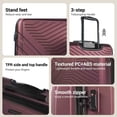 thumbnail image 4 of Travelhouse 3 Piece Hardshell Luggage Set Hardside Lightweight Suitcase with TSA Lock Spinner Wheels 20in24in28in.(Red), 4 of 10