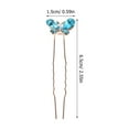 thumbnail image 2 of TABLZONE 4Pcs U-Shape Butterfly Hair Clip Elegant Hair Jewelry for Women Blue Wedding Party Accessories, 2 of 7