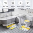 thumbnail image 5 of Yellow Gray Bath Mat 3 Piece Bathroom Rug Set, Contemporary Oil Painted Abstract Modern Non Slip Bath Rug Contour Mat and Toilet Lid Cover, Absorbent Shower Mats Soft Bath Rugs and Mats Sets, 5 of 8