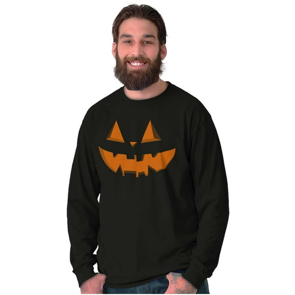 Classic Halloween Pumpkin Costume Long Sleeve TShirt Men Women Brisco Brands M