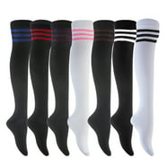 Ladies Colorful Variety Design Assorted Knee High Stocking Socks (Black ...