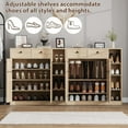 thumbnail image 6 of 42" Shoe Storage Cabinet with Doors & Drawers - White Modern Entryway Organizer with 4 Tiers & 3 Adjustable Shelves, Stable Shoe Rack for Front Door, Hallway (Fits 12-16 Pairs), 6 of 7