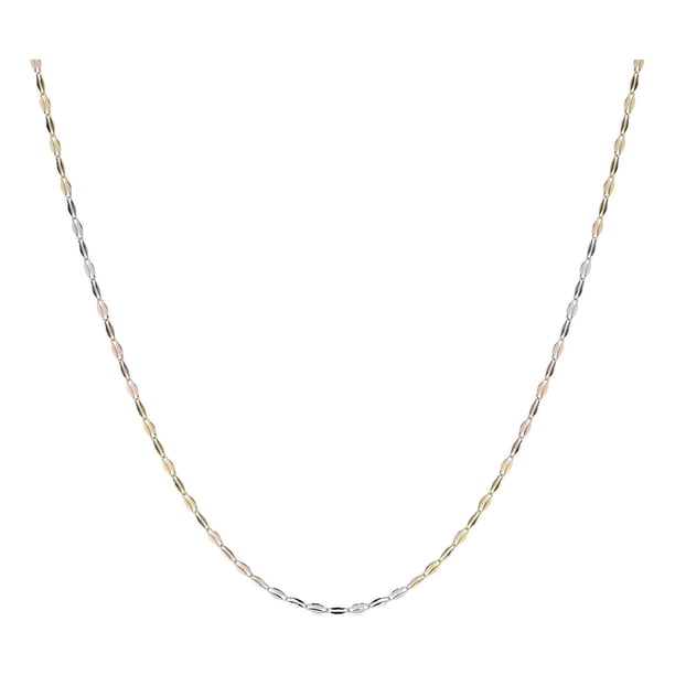 Cadena De Oro Italiano 14k, Estilo Grano De Café, 50 Cm