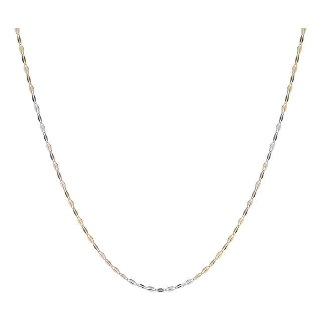 Cadena De Oro Italiano 14k, Estilo Grano De Café, 50 Cm