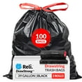 thumbnail image 1 of Bolsas de basura Reli. de 39 galones con cierre de cordón, 100 unidades, negras, 1 of 9
