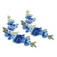 thumbnail image 3 of Lot de 2 patchs décoratifs en polyester et soie à motif de roses bleues, pour confection de vêtements, broderies, t-shirts et sacs, 3 of 4
