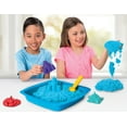 thumbnail image 3 of Kinetic Sand, Sandbox Playset with 1lb of Blue Kinetic Sand and 3 Molds, for Ages 3 and up, 3 of 10