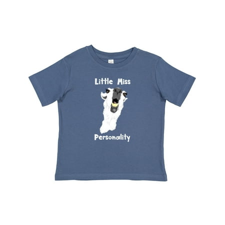 

Inktastic Little Miss Personality Goofy White Llama Gift Baby Girl T-Shirt