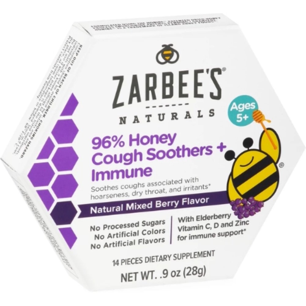 4 Pack ZarBee's Naturals 96 Honey Cough Soother + Immune Support