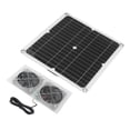 thumbnail image 1 of Ventilador solar de 25 W alta velocidad IPX65 resistente al agua bajo nivel de ruido mantiene segura la circulación del aire kit de ventilador dual con energía solar para ANGGREK Otros, 1 of 8