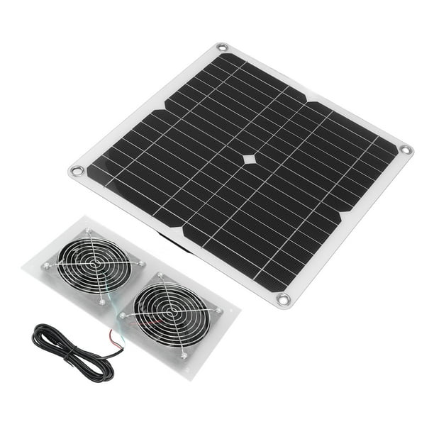 Ventilador solar de 25 W alta velocidad IPX65 resistente al agua bajo nivel de ruido mantiene segura la circulación del aire kit de ventilador dual con energía solar para ANGGREK Otros