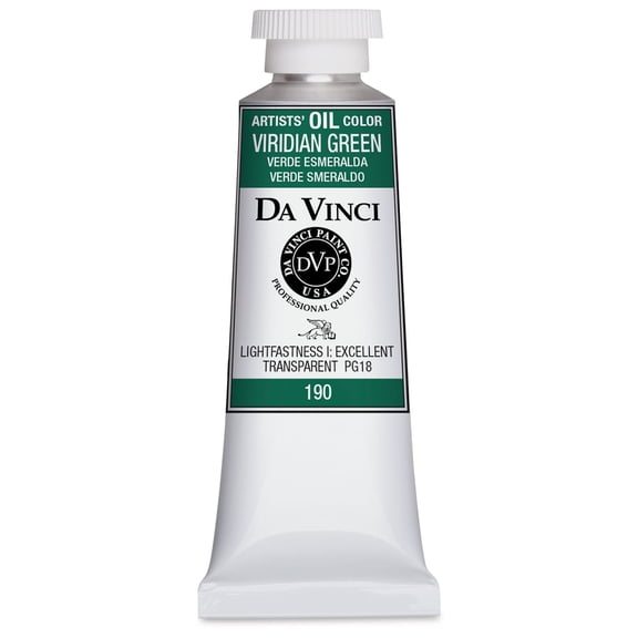 Da Vinci Artists' Oil Color - Viridian Green, 37 ml Tube