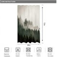 thumbnail image 3 of Dark Forest Stall Small Half Size Dorm Shower Curtain 36Wx72H Men Single Narrow Nature Tree Winter Mountain Foggy Woodland RV Bathroom Decor Printed Fabric Polyester Waterproof 7 Pack Hooks, 3 of 6