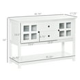 thumbnail image 3 of HOMCOM Kitchen Sideboard Buffet Cabinet, Console Table with Adjustable Shelves, Glass Door Server Cupboard with 2 Drawers for Dining Room, Living Room, White, 3 of 10