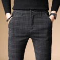 thumbnail image 5 of Pantalones de traje fluido de talla grande para hombre, pantalones ajustados con trenzas para hombre, ropa de trabajo drapeada, reseñas coreanas baratas, muchas confecciones, 5 of 5