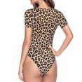 thumbnail image 4 of Naloa Leopard Print-2 Women's Short-Sleeved Onesie, One-Piece Swimsuit for Parties, dates, clubs - X-Large, 4 of 9