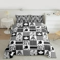thumbnail image 2 of Homewish Sport Ice Hockey 3 Pieces Queen Comforter Set for Boys Girls,Geometric Grid Plaid Ultra Soft Bedding Sets,Ball Gamer Bedding Comforter Set Breathable,Lightweight Room Decor,Reversible, 2 of 8